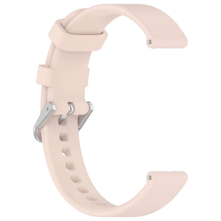 For Garmin Lily 2 14mm Silver Buckle Silicone Watch Band Wristband(Light Pink)
