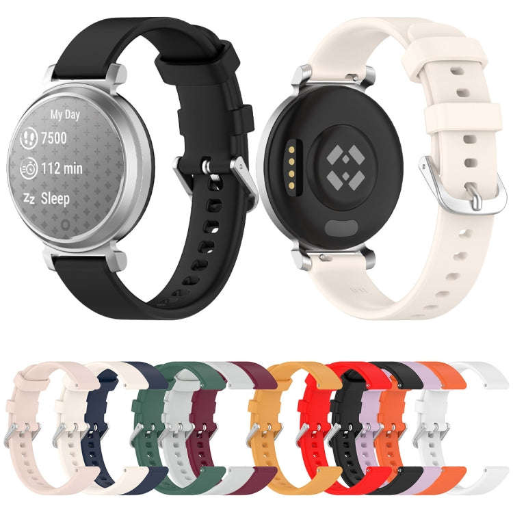 For Garmin Lily 2 14mm Silver Buckle Silicone Watch Band Wristband(Orange)