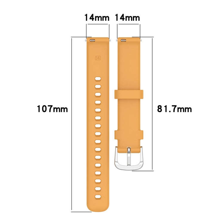 For Garmin Lily 2 14mm Silver Buckle Silicone Watch Band Wristband(Orange)