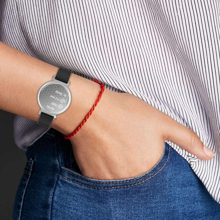 For Garmin Lily 2 14mm Silver Buckle Silicone Watch Band Wristband(Red)