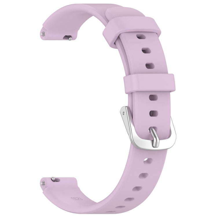 12mm Universal Solid Color Silver Buckle Silicone Watch Band(Purple)