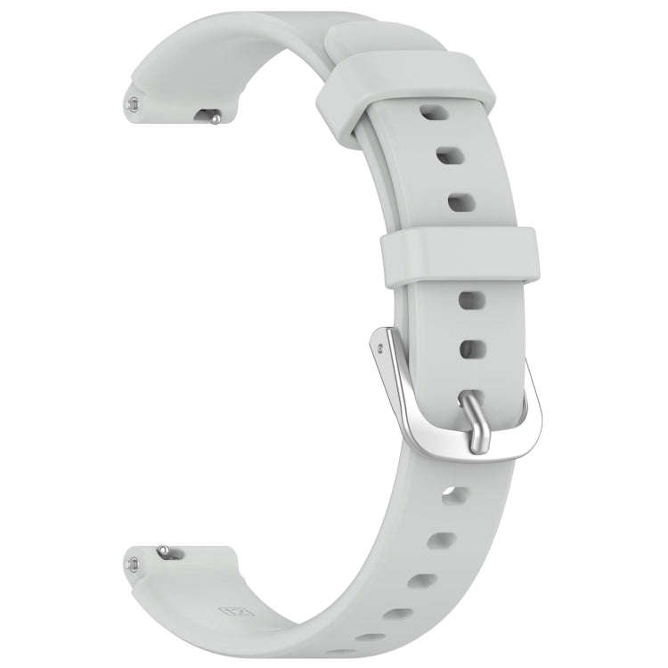 12mm Universal Solid Color Silver Buckle Silicone Watch Band(Light Grey)