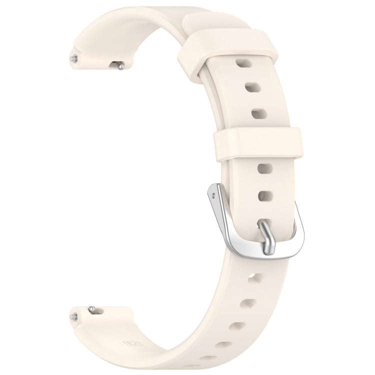 12mm Universal Solid Color Silver Buckle Silicone Watch Band(Starlight)