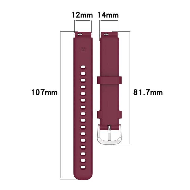 12mm Universal Solid Color Silver Buckle Silicone Watch Band(Midnight  Blue)