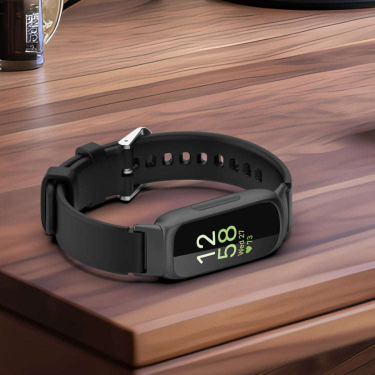 12mm Universal Solid Color Silver Buckle Silicone Watch Band(Black)