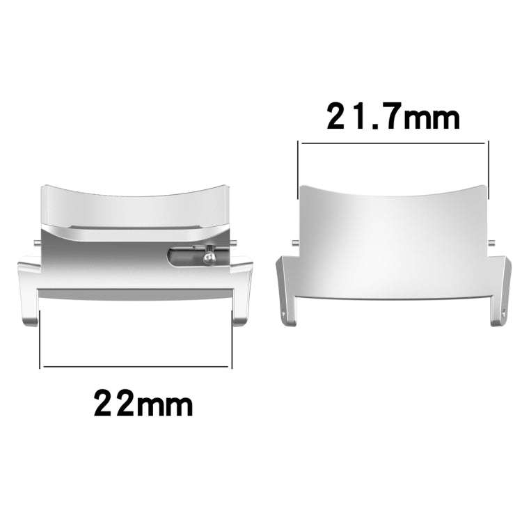 For OPPO Watch X / X2 / OnePlus Watch 2 / 2R 1 Pair 22mm Watch Band Stainless Steel Connector(Sil...