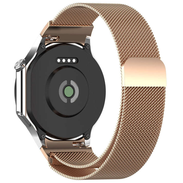 For OPPO Watch X2 / OnePlus Watch 3 Milan Magnetic Steel Mesh Watch Band(Rose Gold)