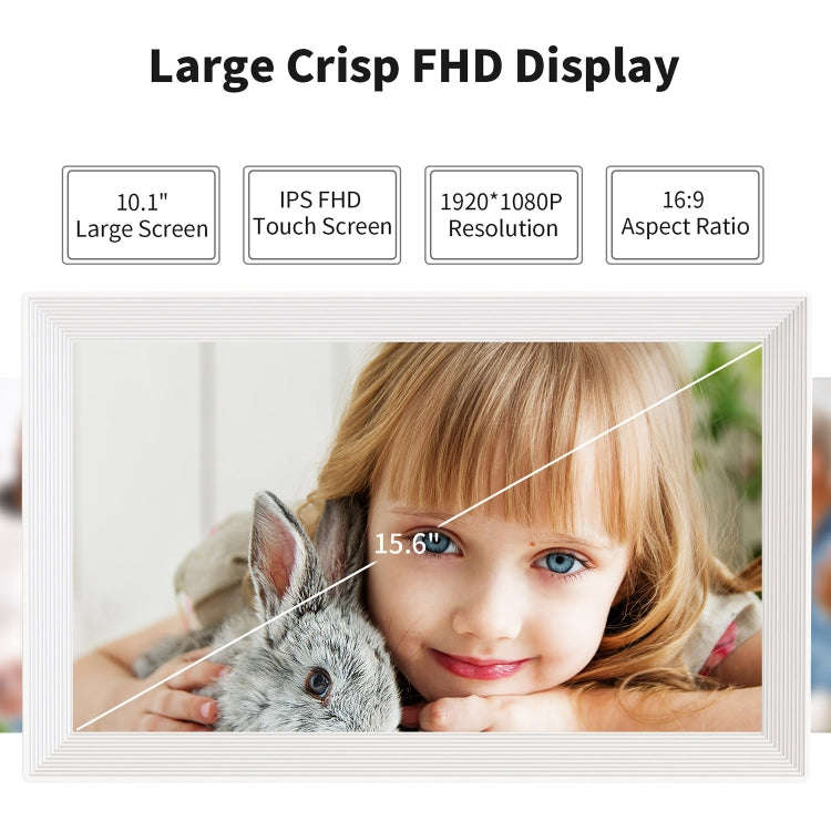 Pritom PF200 10.1 inch Digital Photo Frame Wall Mounted LED Advertising Machine, Plug:EU Plug(White)