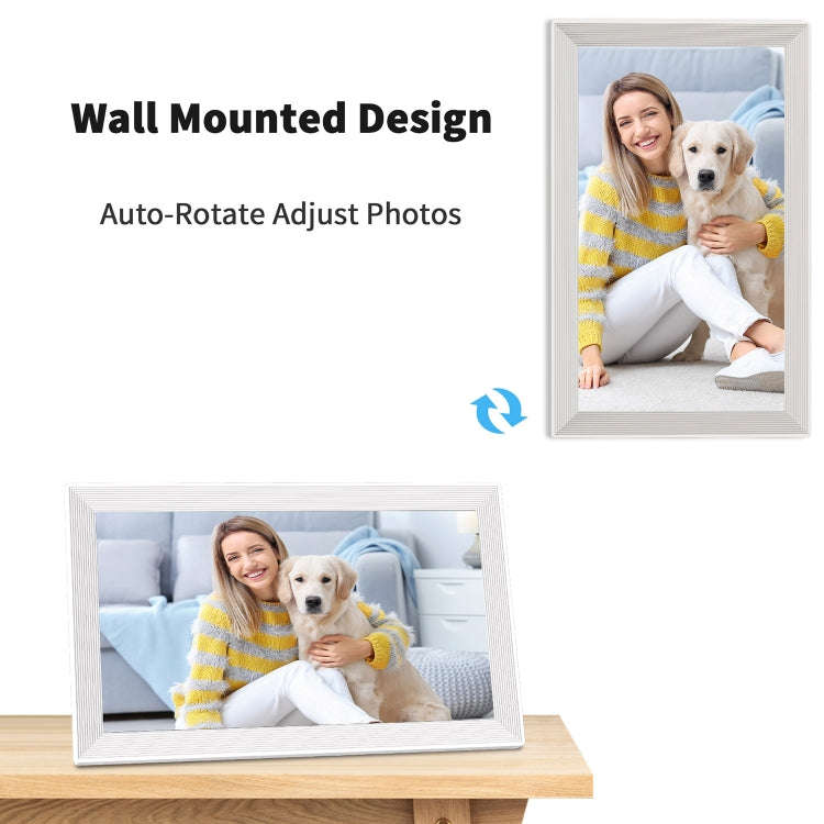 Pritom PF200 10.1 inch Digital Photo Frame Wall Mounted LED Advertising Machine, Plug:US Plug(White)