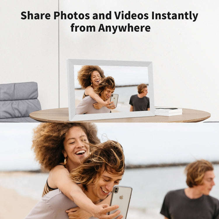 Pritom PF200 10.1 inch Digital Photo Frame Wall Mounted LED Advertising Machine, Plug:EU Plug(White)
