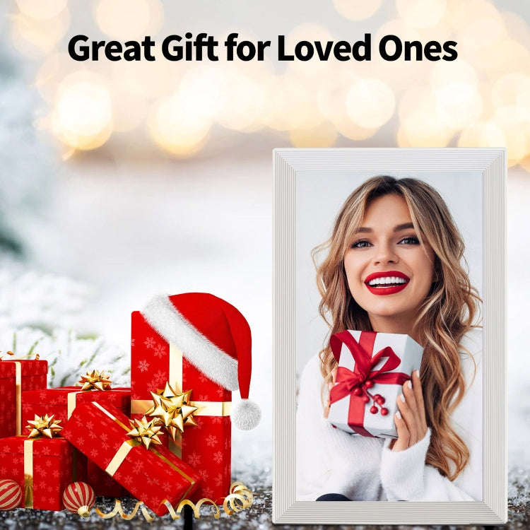 Pritom PF200 10.1 inch Digital Photo Frame Wall Mounted LED Advertising Machine, Plug:EU Plug(White)