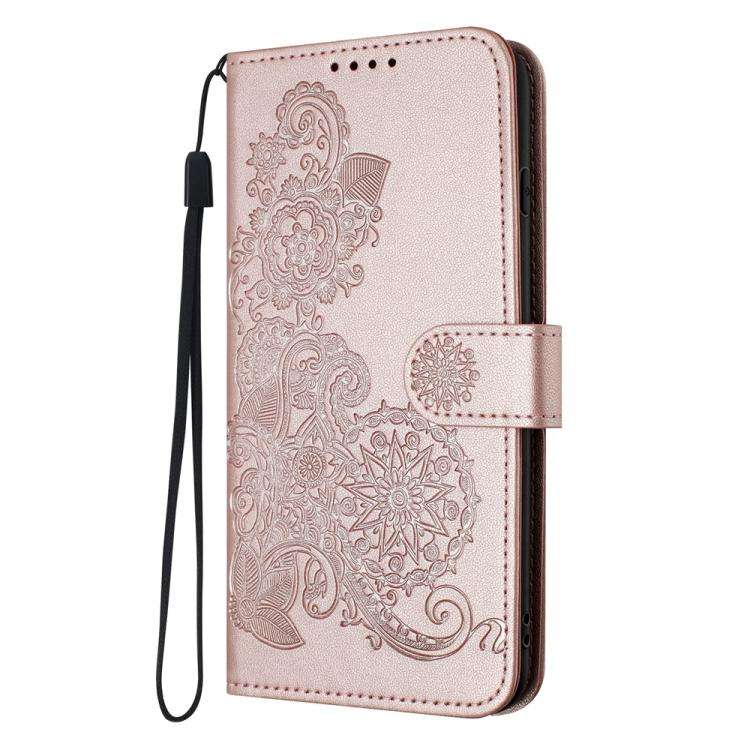 For ZTE Blade A35e 4G Datura Flower Embossed Flip Leather Phone Case(Rose Gold)