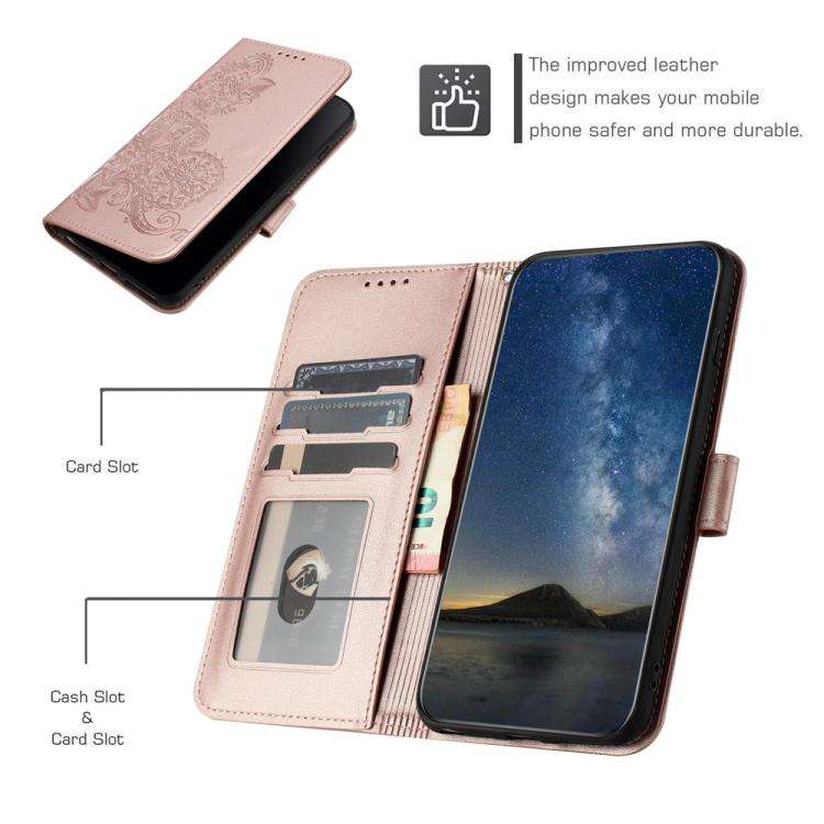 For ZTE Blade A35e 4G Datura Flower Embossed Flip Leather Phone Case(Rose Gold)