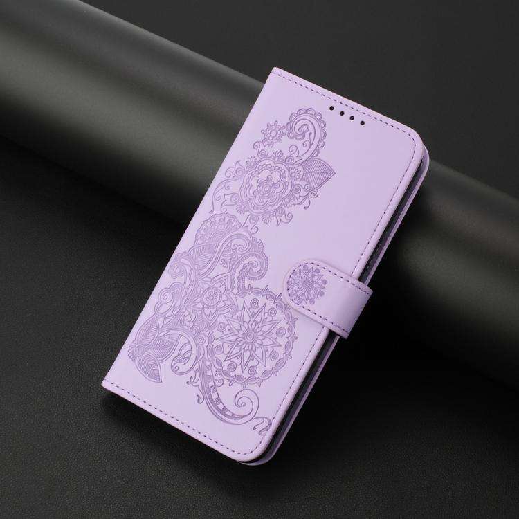 For ZTE Blade A35e 4G Datura Flower Embossed Flip Leather Phone Case(Purple)