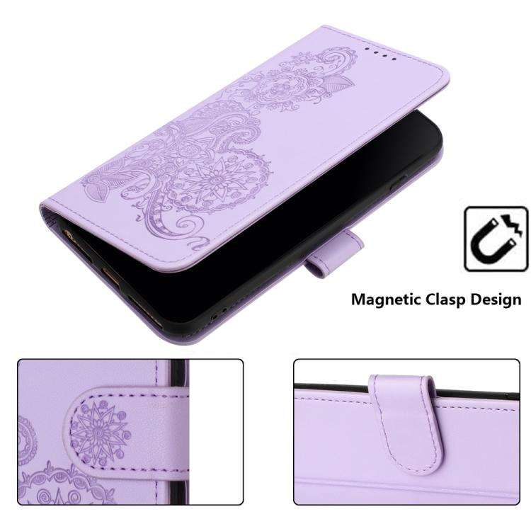 For ZTE Blade A35e 4G Datura Flower Embossed Flip Leather Phone Case(Purple)