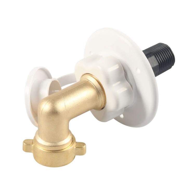 RV Water Inlet Check Valve Set with 90 Degree 3/4 Connector Adapter(Yellow)