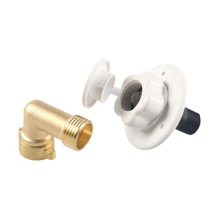 RV Water Inlet Check Valve Set with 90 Degree 3/4 Connector Adapter(Yellow)