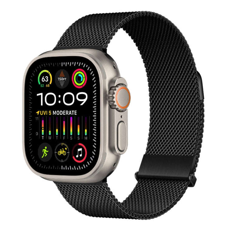 For Apple Watch Ultra 2 49mm ZGA Milanese Magnetic Metal Watch Band(Black)
