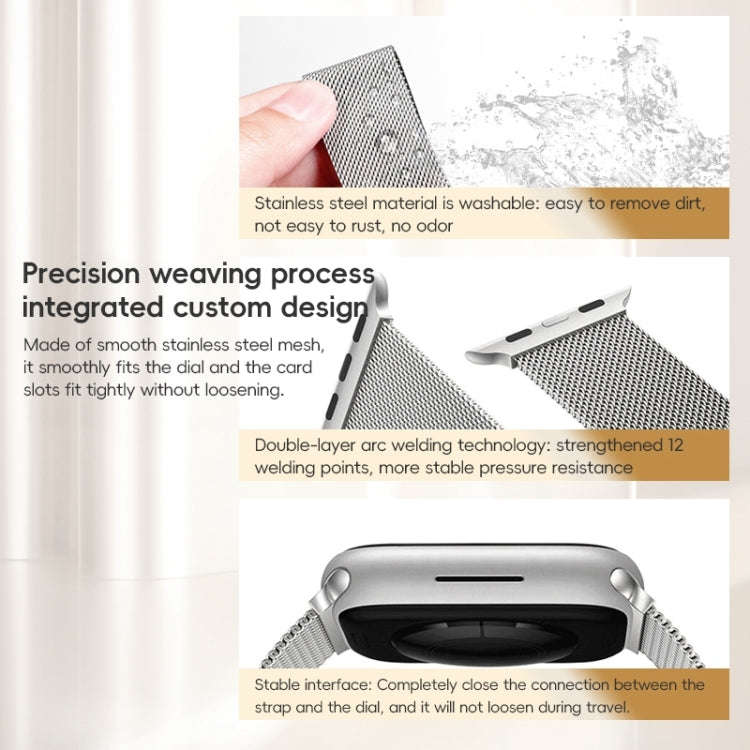 For Apple Watch Ultra 49mm ZGA Milanese Magnetic Metal Watch Band(Silver)