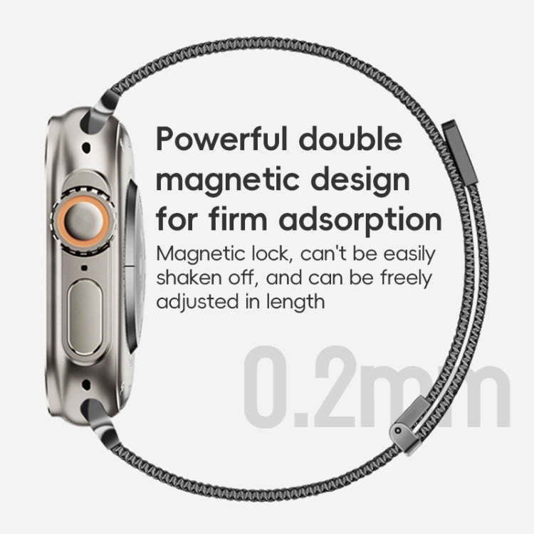 For Apple Watch Ultra 2 49mm ZGA Milanese Magnetic Metal Watch Band(Black)