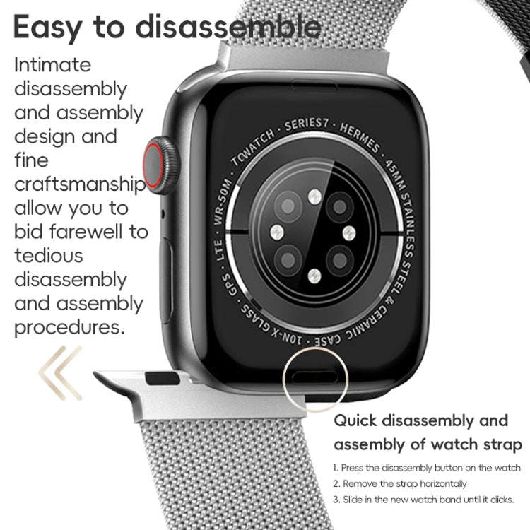 For Apple Watch Ultra 2 49mm ZGA Milanese Magnetic Metal Watch Band(Black)