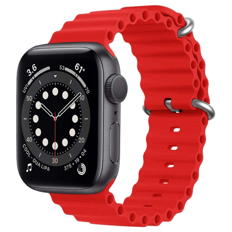 For Apple Watch Series 6 44mm ZGA Ocean Silicone Watch Band(Red)