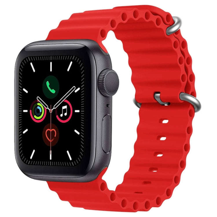 For Apple Watch Series 5 44mm ZGA Ocean Silicone Watch Band(Red)
