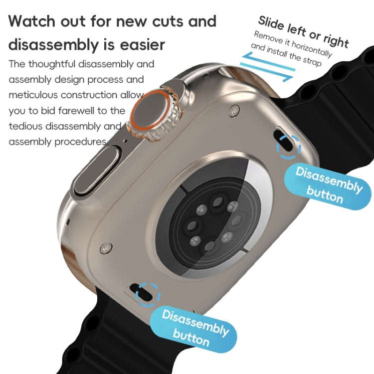 For Apple Watch Series 4 44mm ZGA Ocean Silicone Watch Band(Black)
