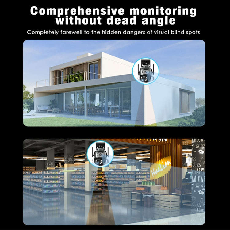 Q821 4MP Binocular Zoom Dual Light Source Outdoor IP67 Waterproof WiFi Camera(US Plug)