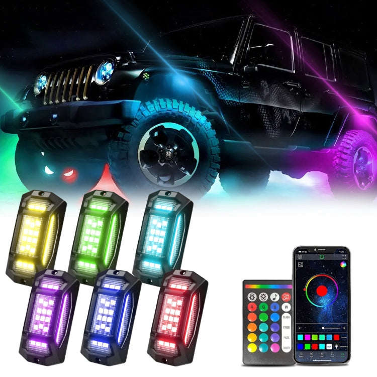 6 in 1 G6 RGB Colorful Car Chassis Light LED Music Atmosphere Light With 24-Button Remote Control