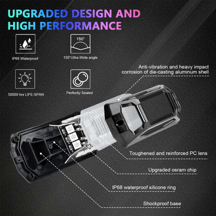 6 in 1 G6 RGB Colorful Car Chassis Light LED Music Atmosphere Light With 24-Button Remote Control