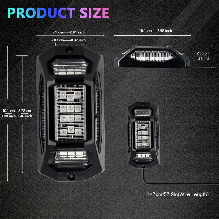 6 in 1 G6 RGB Colorful Car Chassis Light LED Music Atmosphere Light With 24-Button Remote Control
