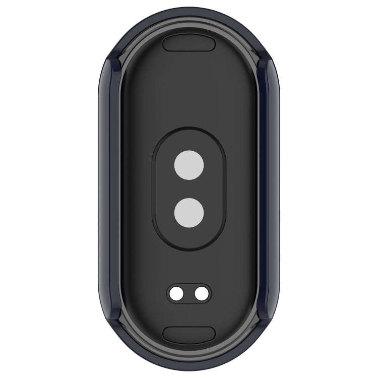 For Xiaomi Mi Band 8 PC + Tempered Film Integrated Protective Watch Case(Ink Blue)