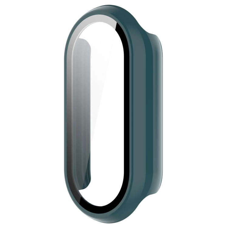For Xiaomi Mi Band 8 PC + Tempered Film Integrated Protective Watch Case(Pine Green)