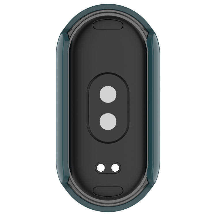 For Xiaomi Mi Band 8 PC + Tempered Film Integrated Protective Watch Case(Pine Green)