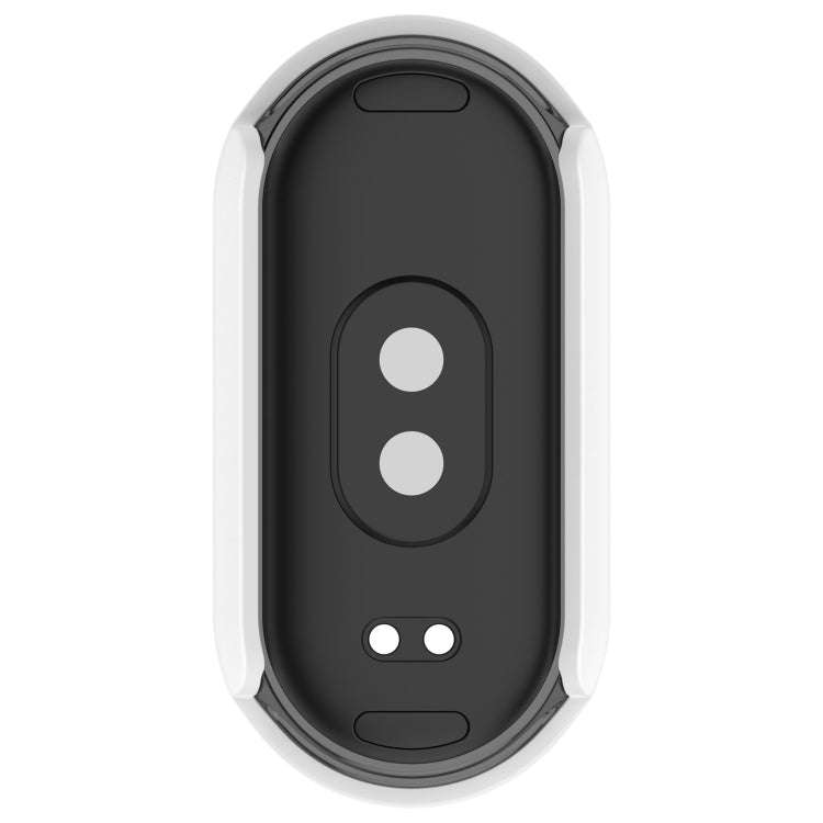 For Xiaomi Mi Band 8 PC + Tempered Film Integrated Protective Watch Case(White)