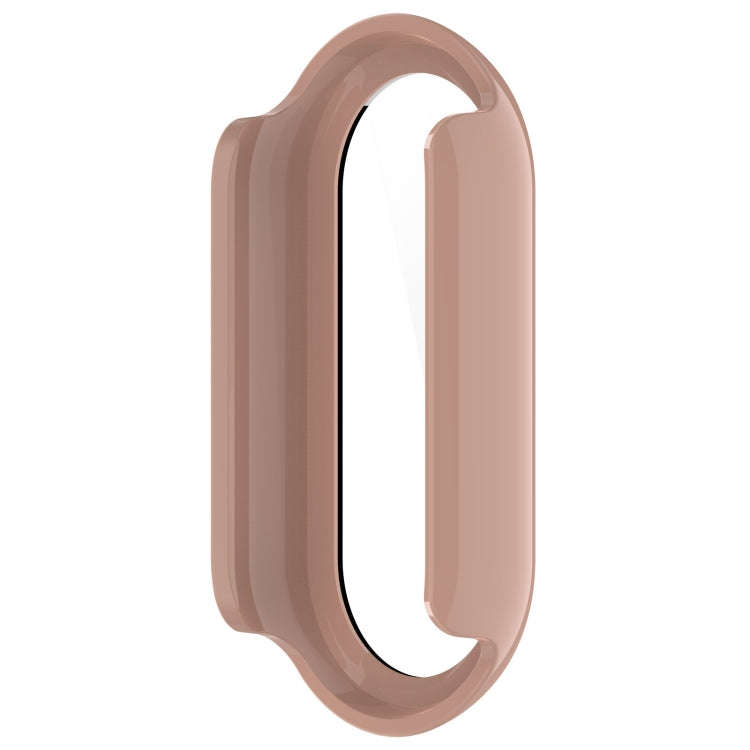For Xiaomi Mi Band 8 PC + Tempered Film Integrated Protective Watch Case(Pink)