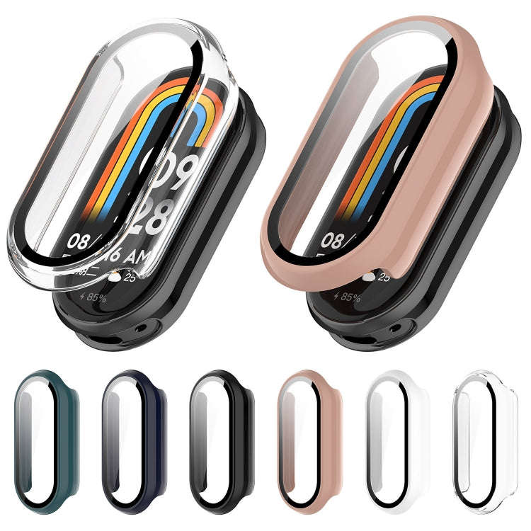 For Xiaomi Mi Band 8 PC + Tempered Film Integrated Protective Watch Case(White)