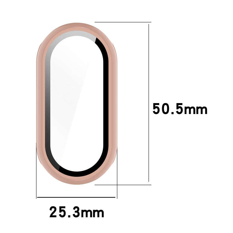For Xiaomi Mi Band 8 PC + Tempered Film Integrated Protective Watch Case(White)