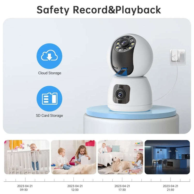 Y6203 4MP Zoom HD Indoor Waterproof Smart WiFi Camera, Specification:UK Plug(White)