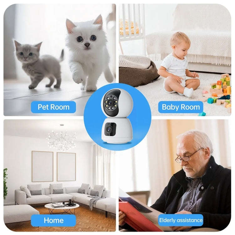 Y6203 4MP Zoom HD Indoor Waterproof Smart WiFi Camera, Specification:UK Plug(White)