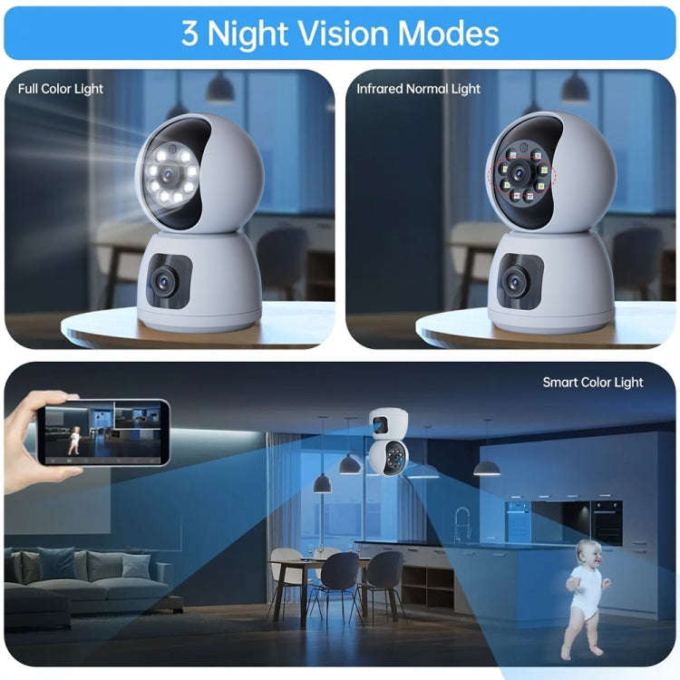 Y6203 4MP Zoom HD Indoor Waterproof Smart WiFi Camera, Specification:UK Plug(White)