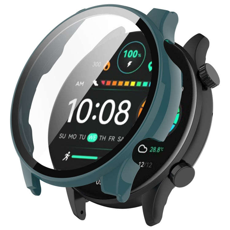 For Xiaomi Haylou RT3 / Solar Plus LS16 PC + Tempered Film Integrated Watch Protective Case(Pine ...