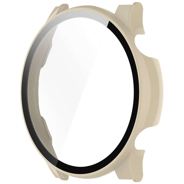 For Xiaomi Haylou RT3 / Solar Plus LS16 PC + Tempered Film Integrated Watch Protective Case(Ivory...