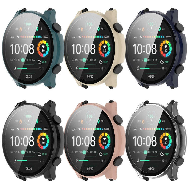For Xiaomi Haylou RT3 / Solar Plus LS16 PC + Tempered Film Integrated Watch Protective Case(Pine ...
