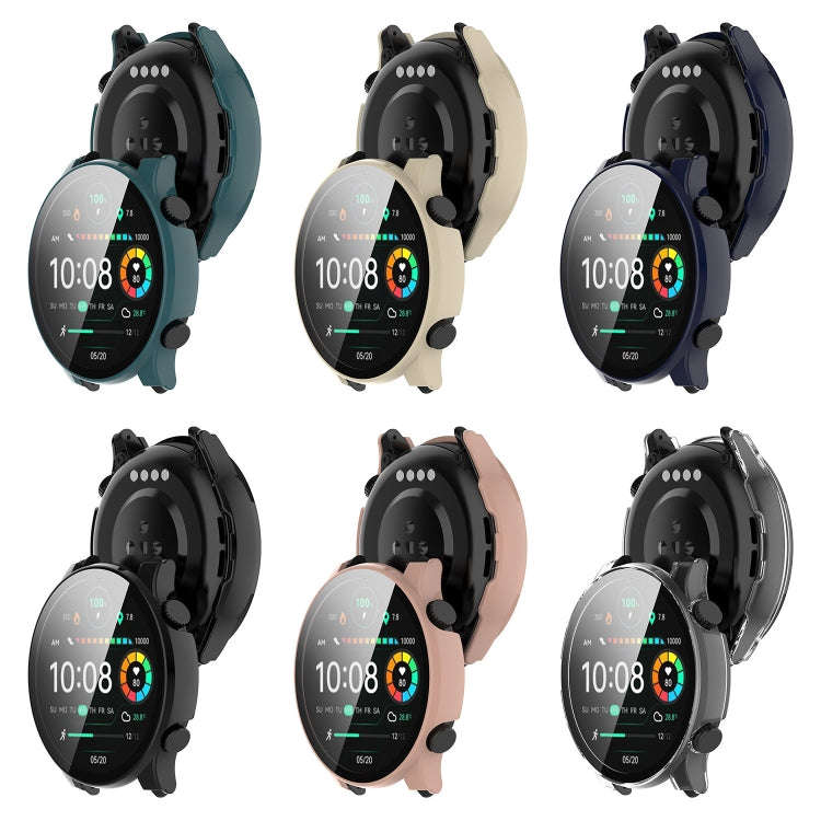 For Xiaomi Haylou RT3 / Solar Plus LS16 PC + Tempered Film Integrated Watch Protective Case(Pine ...