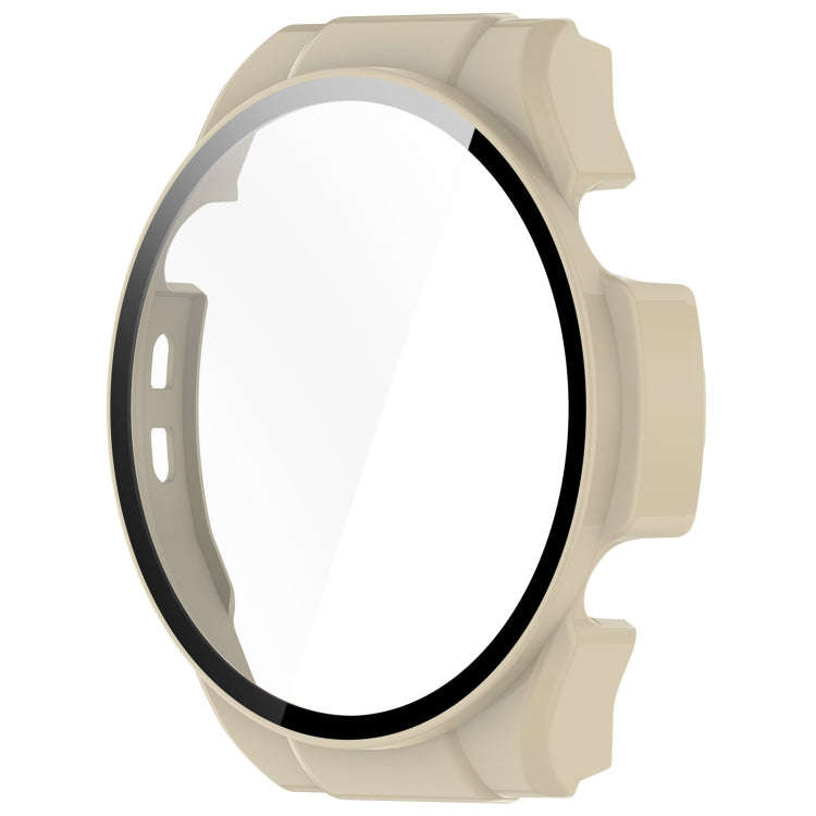 For Xiaomi Haylou Watch R8 PC + Tempered Film Integrated Watch Protective Case(Ivory White)