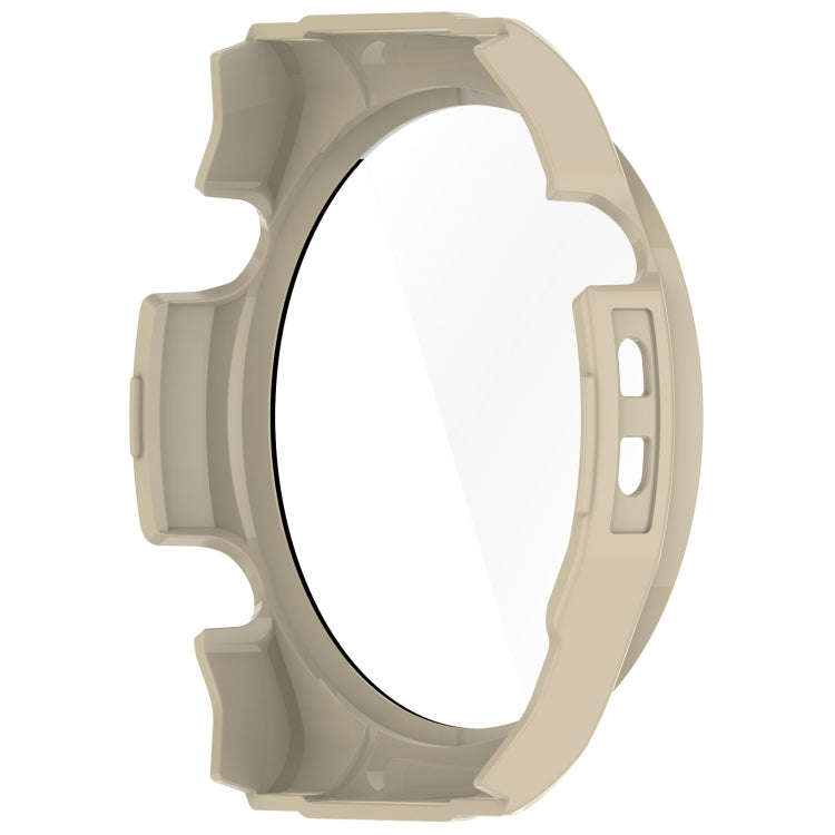 For Xiaomi Haylou Watch R8 PC + Tempered Film Integrated Watch Protective Case(Ivory White)