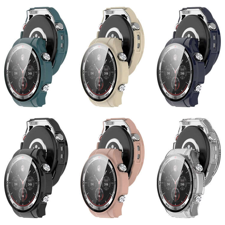 For Xiaomi Haylou Watch R8 PC + Tempered Film Integrated Watch Protective Case(Pine Green)