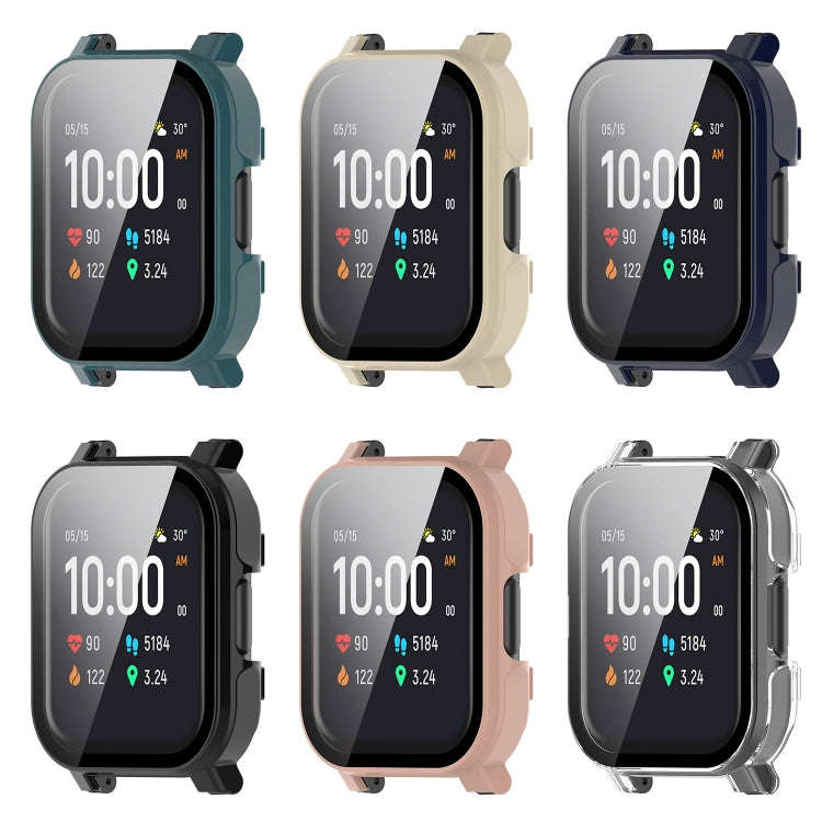 For Xiaomi Haylou Watch 2 LS02 PC + Tempered Film Integrated Watch Protective Case(Ink Blue)